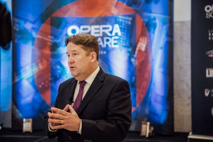 Minister for Housing Darragh O'Brien at the annoumcement event - 13 Feb 2023